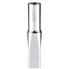 This 6 mm, 6-point deep socket is designed for 1/4 in drive tools. The chrome construction provides corrosion resistance, while the anti-roll feature prevents the socket from moving on sloped surfaces. Suitable for fastening or loosening metric hex fasteners in recessed areas.
