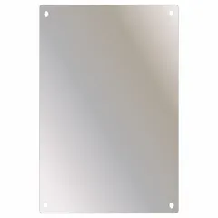 This non-glass security bathroom mirror from KETCHAM features a stainless steel wall-mount design with an unfinished silver frame. It is not lighted and measures 36 inches in height by 24 inches in width. Suitable for environments requiring break-resistant reflective surfaces.