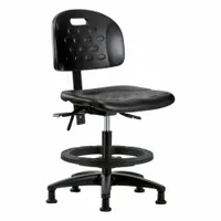 Ergonomic Chair: Polyurethane, Armless, Ht Range 19 3/4 in to 27 1/2 in, 18 in Seat Wd, 0 Casters (MPN BR-HPMBCH-RG-T1-A0-BF-RG-BLK)