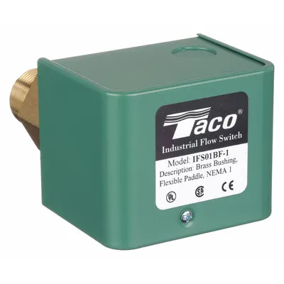 TACO Flow Switch: Paddle, 1 in For Pipe Size, Brass, 1 in NPT, 1 in Connection Size - Insertion-Style Switches for Liquids
