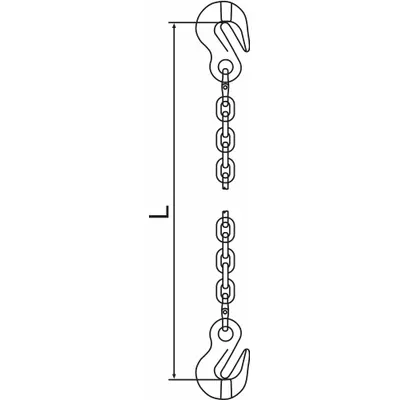 PEWAG Chain Sling: 9/32 in Chain Trade Size, 120 Chain Grade, Grab Hook, Steel - Grade-120 Single-Leg Chain Slings