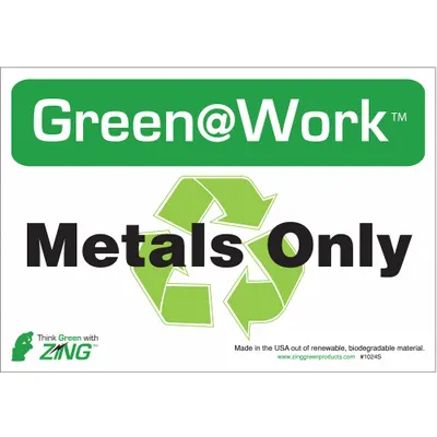 ZING Social Distancing Adhesive Sign: Plastic, Adhesive Sign Mounting, Not Retroreflective - Green@Work: Metals Only Signs