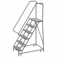 BALLYMORE Rolling Ladder: 5 ft Platform Ht, Assembled, Aluminum, Wt-Actuated, Perforated (MPN WLAR106246)