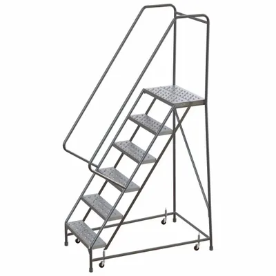 BALLYMORE Rolling Ladder: 5 ft Platform Ht, Assembled, Aluminum, Wt-Actuated - Aluminum Weight-Actuated Ladders