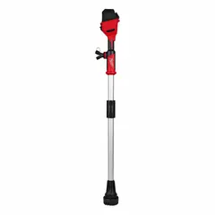 This stick-style cordless dewatering pump operates on the M18 battery platform at 18 V. It delivers a maximum flow rate of 25 gpm and features a 1-1/4 in female NPT inlet and a 5-1/8 in male outlet. Used for removing standing water from construction sites, basements, and tanks where corded power is unavailable. Sold without charger.