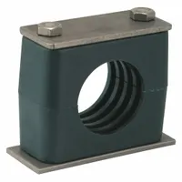 ZSI Vibration-Dampening Beta Clamp: Ribbed Bore, 304 Stainless Steel Clamp, Polypropylene Cushion (MPN S6032S-SS)