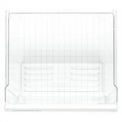 OEM replacement meat pan for select Whirlpool refrigerators and freezers. Designed to hold meat in the refrigerator or freezer compartment, aiding in food storage organization.