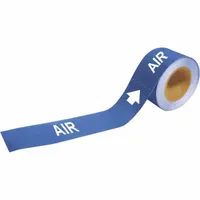 Pipe Marker: Air, Blue, Blue, Fits 2 1/2 to 6 in Pipe O.D., 25 Pipe Markers, With Arrows (MPN 73861)