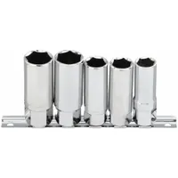 WESTWARD Spark Plug Socket Set: 1/2 in Drive Size, 5 Pieces, (5) 6-Point, Chrome
