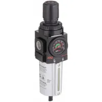 ARO Filter-Regulator: 2000 Series, 1/2 in NPT, 172 cfm, 5 micron, 0 psi to 140 psi, Manual Drain (MPN P39344-610)