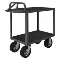 This instrument cart features flush metal shelves and a 1200 lb capacity. Overall dimensions are 48 in L x 31 in W x 40 in H. It is equipped with (2) swivel casters for maneuverability. Suitable for transporting heavy equipment, tools, and materials in industrial environments