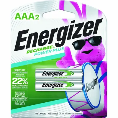 ENERGIZER Rechargeable Battery: AAA Battery Size, Nickel-Metal Hydride, 1.2V DC