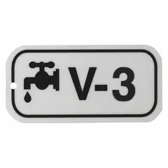 This V-3 lockout tag is made of polystyrene with English text and no header. It is used in lockout/tagout procedures to indicate that equipment is under maintenance and must not be operated, helping prevent accidental startup.