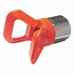 Orange airless spray gun tip guard from GRACO, designed for use with the Silver Plus series and compatible with model 235462. Provides protective coverage for the spray tip during airless painting operations.