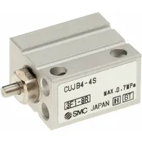 Compact Cylinder: 4 mm Bore Dia, 4 mm Stroke Lg, Non-Magnetic Piston, Basic Mount, Rotating Rod (MPN CUJB4-4S)