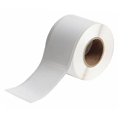 BRADY Pre-Cut Label Stock Roll: 3 3/8 in Label Ht, 2 11/64 in Label Wd, 3 11/32 in Roll Lg - Brady Cryogenic Inkjet Precut Label Rolls