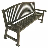 ULTRASITE Outdoor Bench: Savannah, 48 in Overall Lg, 39 1/8 in Overall Ht, Brown, Brown, Steel (MPN 922-B4-BROWN)