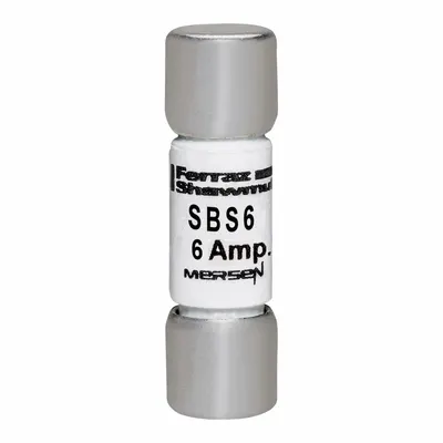 MERSEN Fuse: SBS Series, Midget, Fast-Acting, 6 A, 600 V AC, 13/32 in x 1 3/8 in - Fast-Acting Cylindrical Fuses