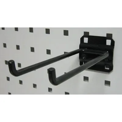 OEM Double Rod Pegboard Hook: 6 1/4 in x 2 1/4 in - Hooks for Square-Hole Pegboard