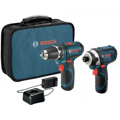 BOSCH Cordless Tool Combination Kit: 2 Tools, Drill/Impact Driver, 12 V DC Volt - Bosch 12V Cordless Tool Combination Kits