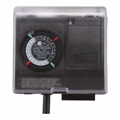 INTERMATIC Plug-In Timer: Mechanical, Outdoor, Not Astronomic, 24 hr Setting, L5-20R - Outdoor-Rated Electromechanical Plug-In Timer Switches