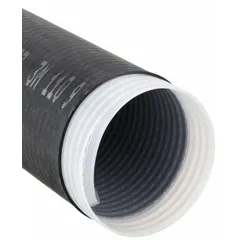 Standard cold shrink tubing for insulating and protecting electrical cable connections and splices. Made from black EPDM rubber, it has an inner diameter of 3.69 in before shrinking and 1.68 in after shrinking, with an 18 in length. Suitable for medium-voltage power distribution systems in utility, industrial, and commercial applications.