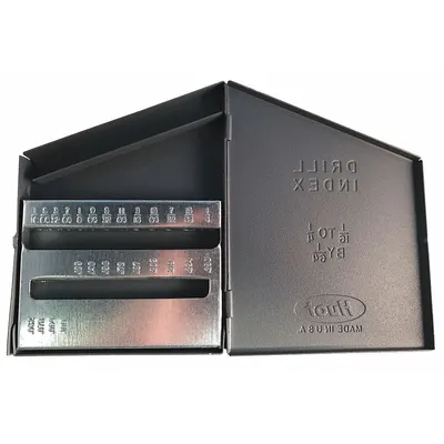 HUOT 11300 Drill Bit Index, 13 Compartments, 1/16 in to 1/4 in by 64ths - Drill Bit Indexes