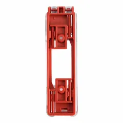 Red polypropylene lockout device for toggle switches. Each unit locks in the Off position to prevent accidental activation during maintenance. Supplied as a 6-pack.