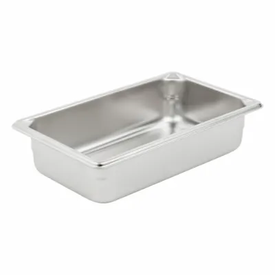 VOLLRATH Steam Table Pan: Fourth Size, Rectangular, 22 ga Gauge, 1.8 qt Capacity - Steam Table Pans
