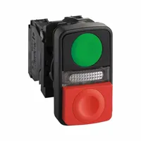 SCHNEIDER ELECTRIC Multihead Operator: 3 Buttons, 22 mm, 1NO/1NC, Non-Metallic, Full Volt, LED (MPN XB5AW73731G5)
