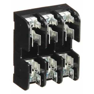 MERSEN Fuse Block: Open Block Design, 3 Pole, 600 V AC, Screw - Fuse Blocks for Midget Fuses
