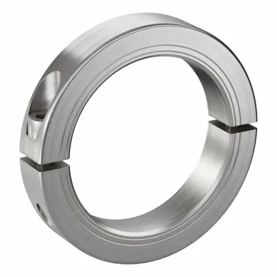 RULAND MANUFACTURING Shaft Collar: 2-Piece, Metric, Round, Clamp-On, 75 mm Bore Dia - Stainless Steel Shaft Collars