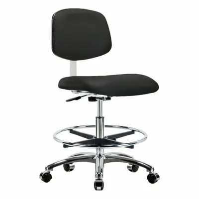 OEM Cleanroom Task Chair: Vinyl, Armless, Ht Range 21 1/2 in to 29 in, 18 1/2 in Seat Wd - Vinyl Cleanroom Chairs
