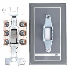 Enclosed manual motor switch rated 30 A at 230V DC with 3 poles. Features a NEMA 1 painted steel enclosure and flush mounting style. Suitable for local on/off control of motors in indoor industrial environments.