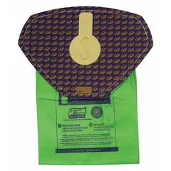 Dry-pickup paper vacuum bag, 2-ply construction, designed for use with ProTeam backpack vacuums. Collects routine dry debris such as dust and dirt in janitorial and industrial cleaning applications.