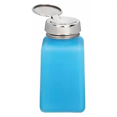 HDPE dispensing bottle with a 177.4 mL (6 fl oz) capacity. Includes a dropper and silver closure. Non-sterile, no label. Suitable for controlled drop-by-drop application of liquids in laboratory, industrial, and maintenance settings.
