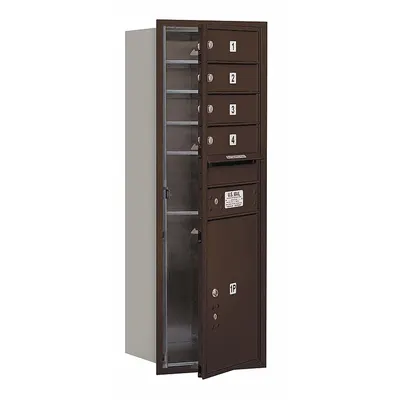 SALSBURY INDUSTRIES Mailbox: 4C, 5 Doors, Horizontal, 41 3/8 in H x 17 in W x 16 1/2 in D, Recessed Mounting - Multi-Unit Mailboxes