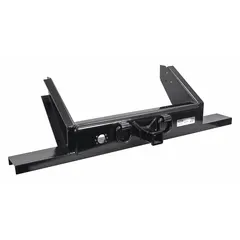 This hitch plate provides a stable mounting point for towing equipment in fleet and vehicle maintenance. With an overall length of 62 in, overall width of 62 in, height of 16 1/8 in, and thickness of 1/2 in, it is suited for heavy-duty applications.