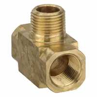 PARKER Metal Pipe Tee: Tee, 3/8 in x 3/8 in x 3/8 in, 1,000 psi, 2 33/64 in Lg, C37700 Brass (MPN 2224P-6)