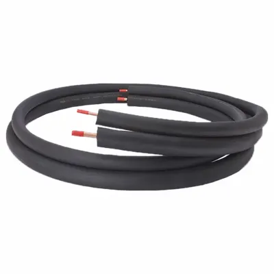 STREAMLINE Liquid and Suction Line Set: 35 ft Lg, 1 in Insulation, 3/8 in Plain Liquid - Mini-Split Insulated Line Sets