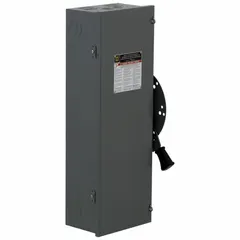 This SQUARE D fusible safety switch is rated for 100 A, single phase, 240V AC, and housed in a galvanized steel enclosure for indoor use. It provides a means to safely disconnect electrical power for maintenance or emergency shutdown in commercial and industrial applications.