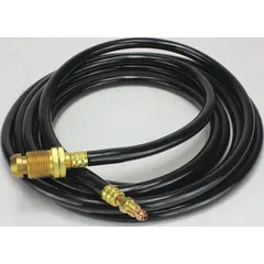 This TIG power cable is a 12 1/2 ft, one-piece assembly constructed with vinyl material. It connects the welding torch to the power source for current transfer during TIG welding operations. Reference number 40V64.