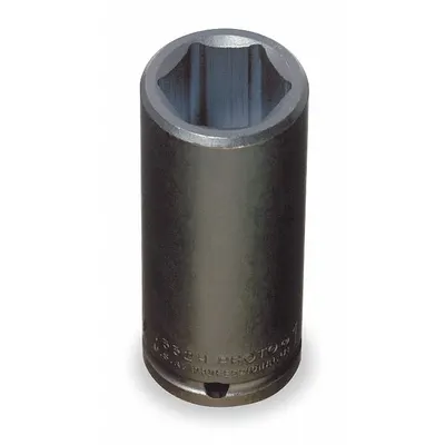 PROTO Impact Socket: 1/2 in Drive Size, SAE, 1 1/4 in Socket Size, 6-Point, Deep - 1/2" Drive Impact Sockets