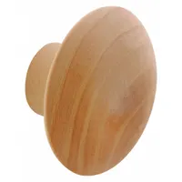 PRIME-LINE Closet Door Pull Knob: Brown, Wood, Primed For Painting, 1 in Projection, 1 PR (MPN N 6756)