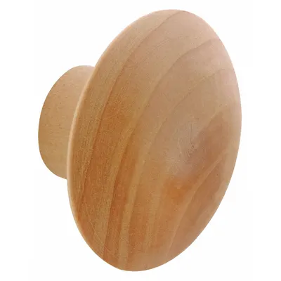 PRIME-LINE Closet Door Pull Knob: Brown, Wood, Primed For Painting, 1 in Projection - Hardware