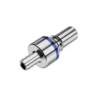 Quick Connection Coupling: Straight, 3/8 in ID Size, Cool Blue, Barbed/Quick Disconnect, Brass (MPN LQ6D22006BLU)