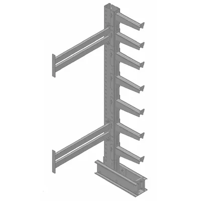 JARKE Cantilever Rack: Add-On, Medium-Duty, 50 3/16 in x 40 in x 96 in, Straight Arm - Medium-Duty Pin-Lock Cantilever Rack Kits
