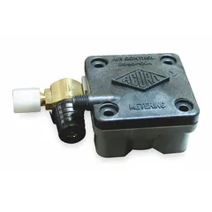 This ACORN servomotor is a replacement component for Air-Trol® series institutional toilet systems. Made of black Noryl material, it includes an O-ring and measures 2 inches wide by 3.5 inches tall. It is used to control pneumatic or hydraulic actuation in commercial restroom flush valves.