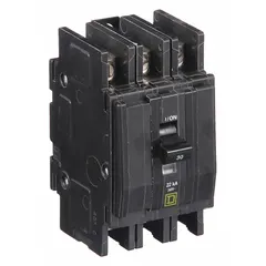 Three-phase miniature circuit breaker rated 30 A at 120/240V AC with a maximum interrupting rating of 22kA at 240V AC. Three-pole unit-mount design for overcurrent protection in air conditioning and refrigeration equipment.