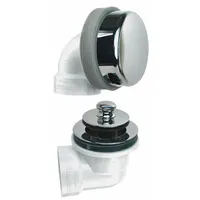 WATCO Shower Drain: Plastic, Chrome, 2 7/8 in Overall Dia, 16 in Overall Ht, Push and Pull, Glued (MPN 901-PP-PVC-CP)